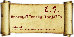 Breznyánszky Tarján névjegykártya